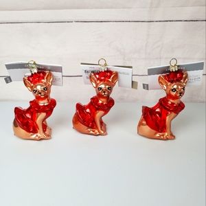 3 animal ornaments